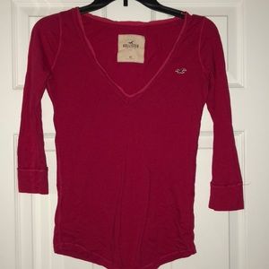 Pink Hollister California 3/4 sleeve tee